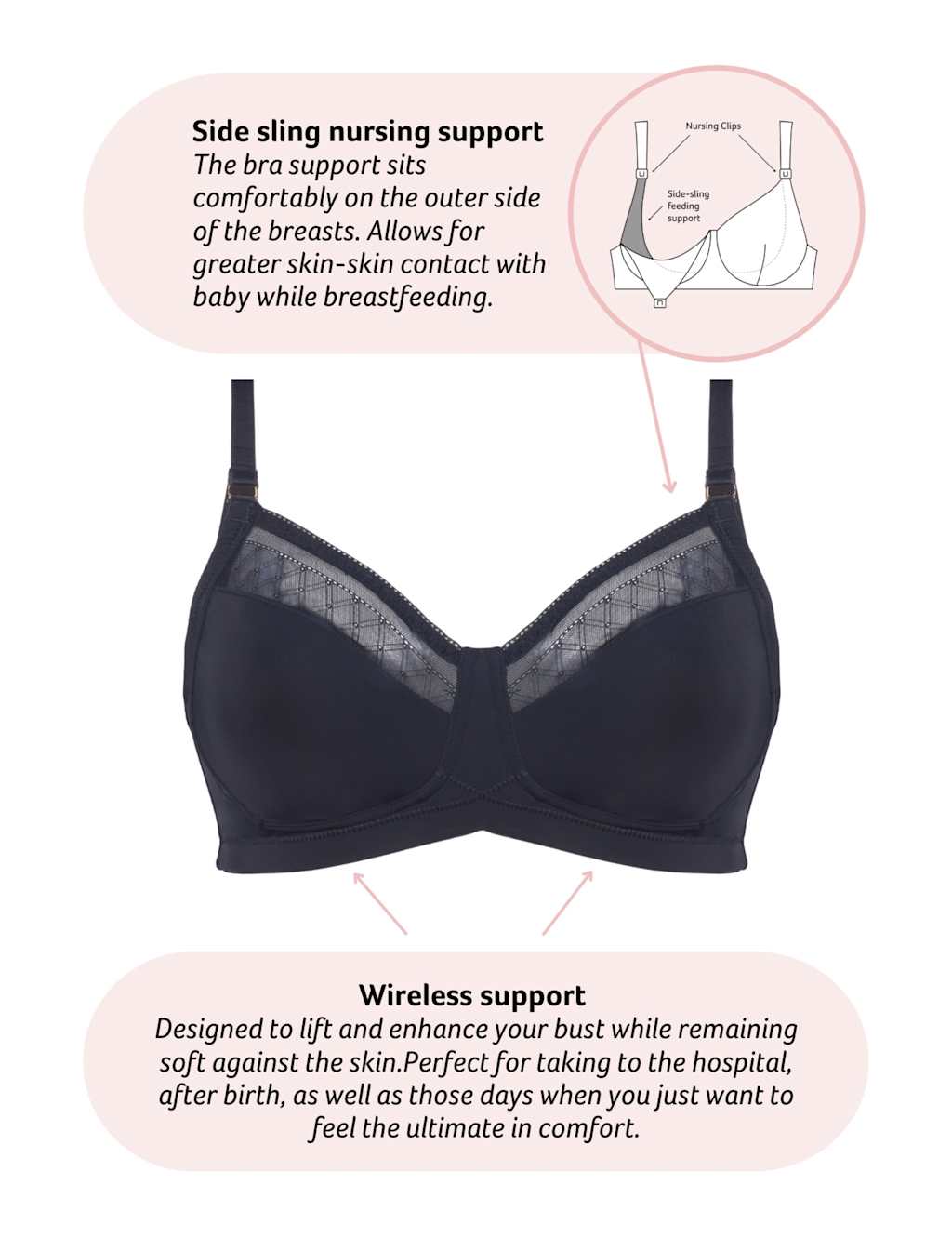 Lunar Eclipse Non Wired Nursing Bra D-H 8 of 9