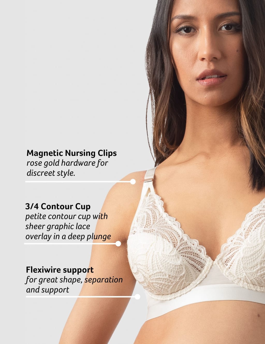 Warrior Plunge Lace Flexi Wired Nursing Bra C-G 7 of 11