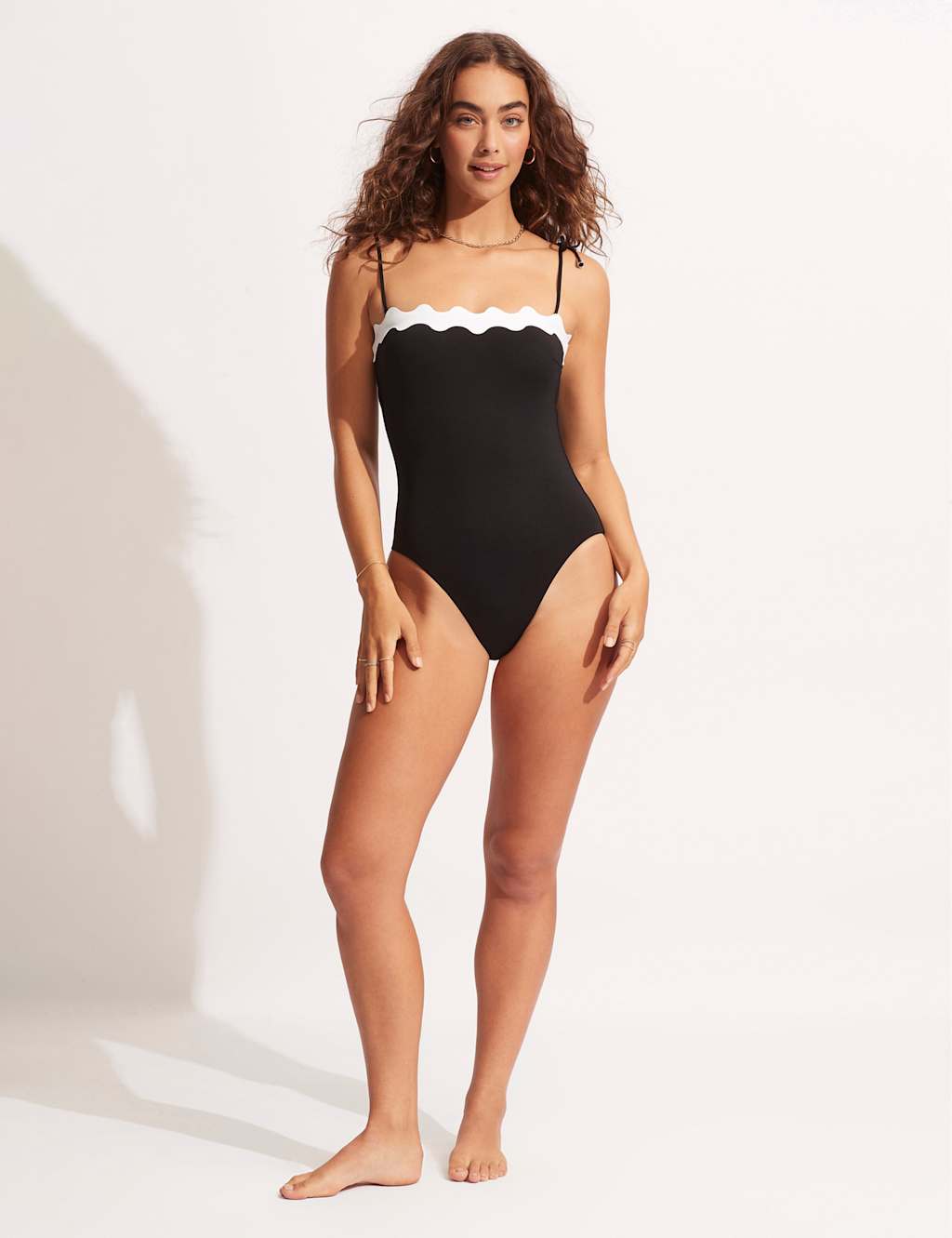 Gia Ric Rac Monochrome Square Neck Swimsuit 2 of 5