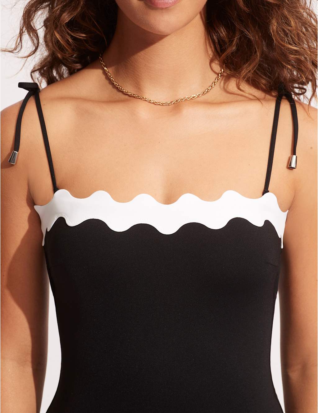 Gia Ric Rac Monochrome Square Neck Swimsuit 4 of 5