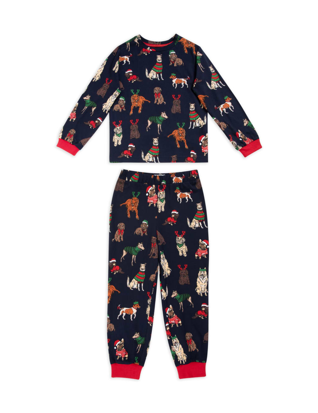 Kid s Christmas Dog Print Family Pyjamas 1 12 Yrs Chelsea Peers M S