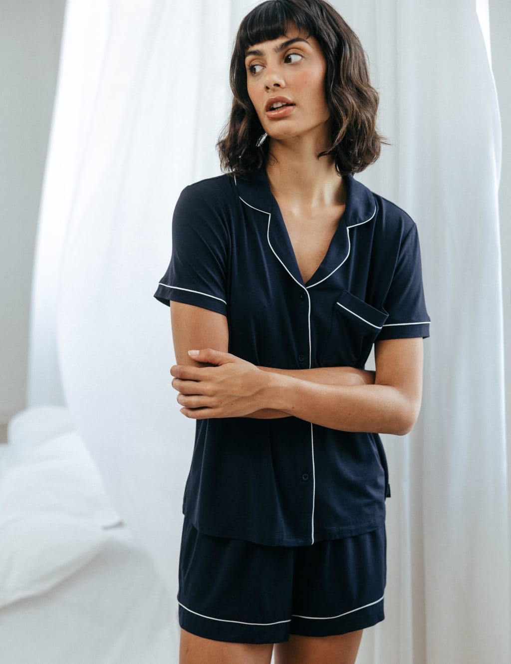 Modal Rich Piped Trim Shortie Set 7 of 7