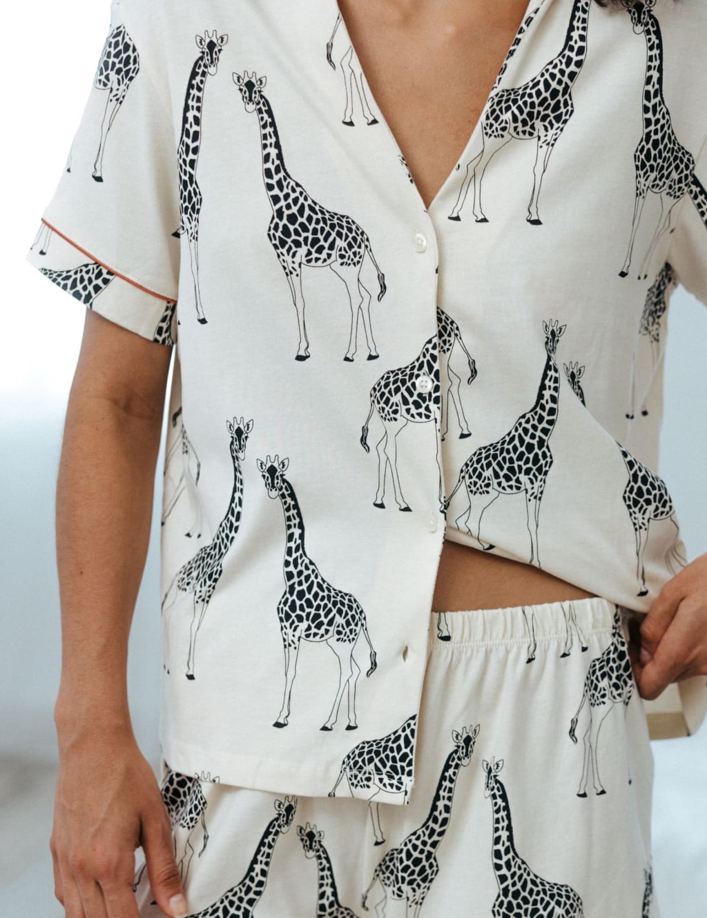 Cotton Rich Giraffe Print Shortie Set 3 of 5
