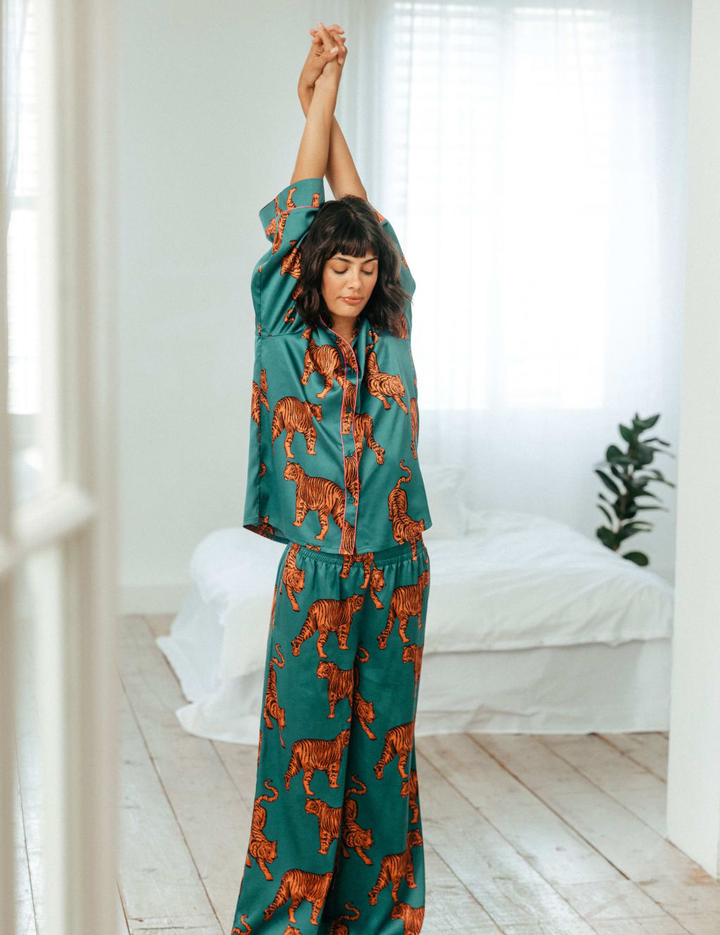 Satin Tiger Print Pyjama Set Chelsea Peers M S