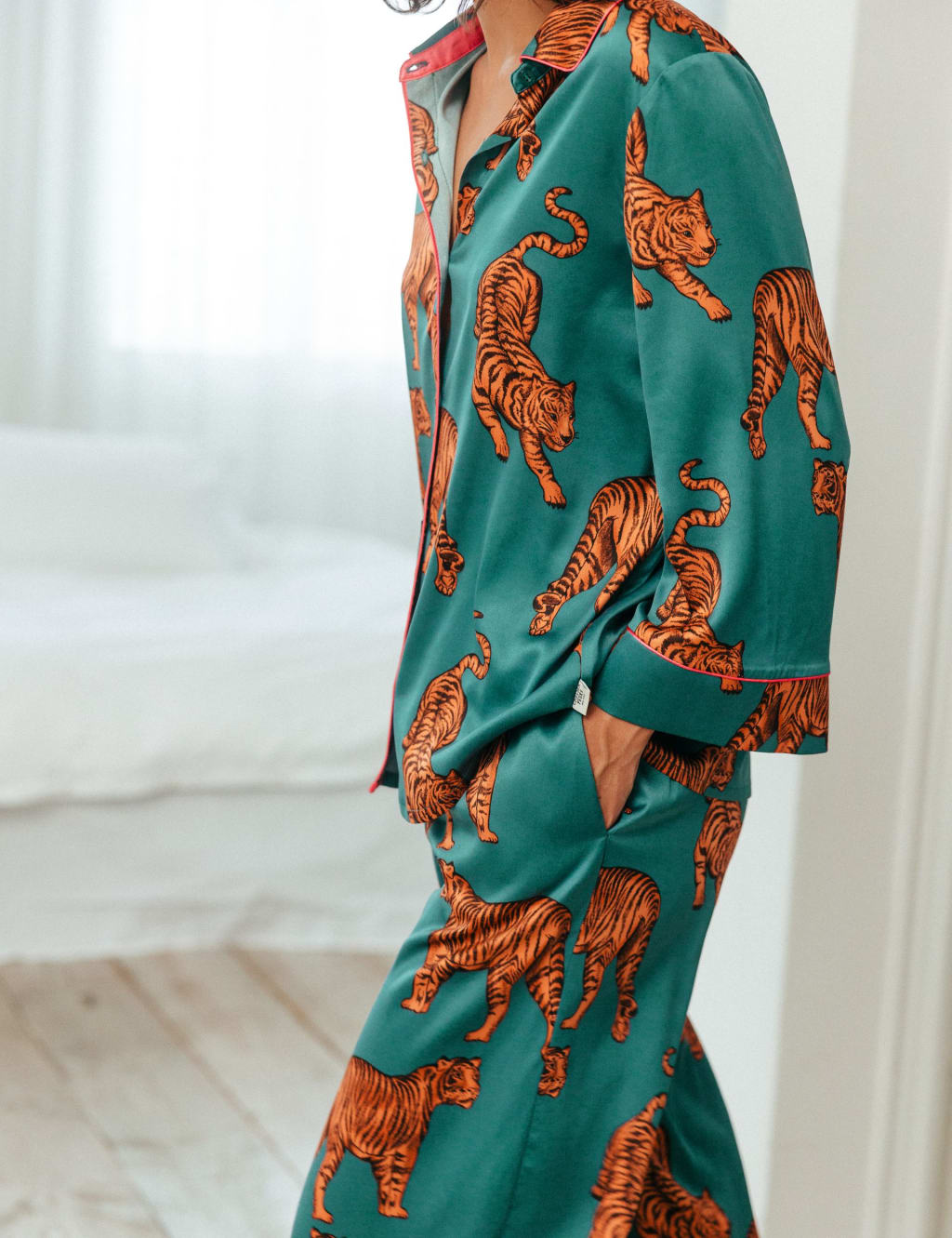 Satin Tiger Print Pyjama Set Chelsea Peers M S