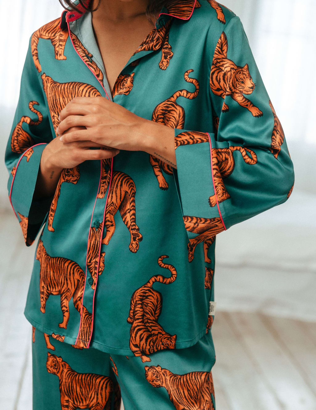 Satin Tiger Print Pyjama Set Chelsea Peers M S