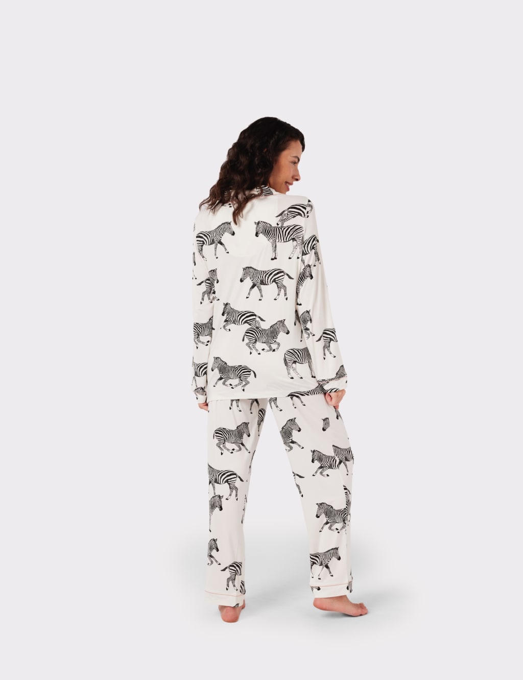 Jersey Zebra Print Maternity Pyjama Set 2 of 5