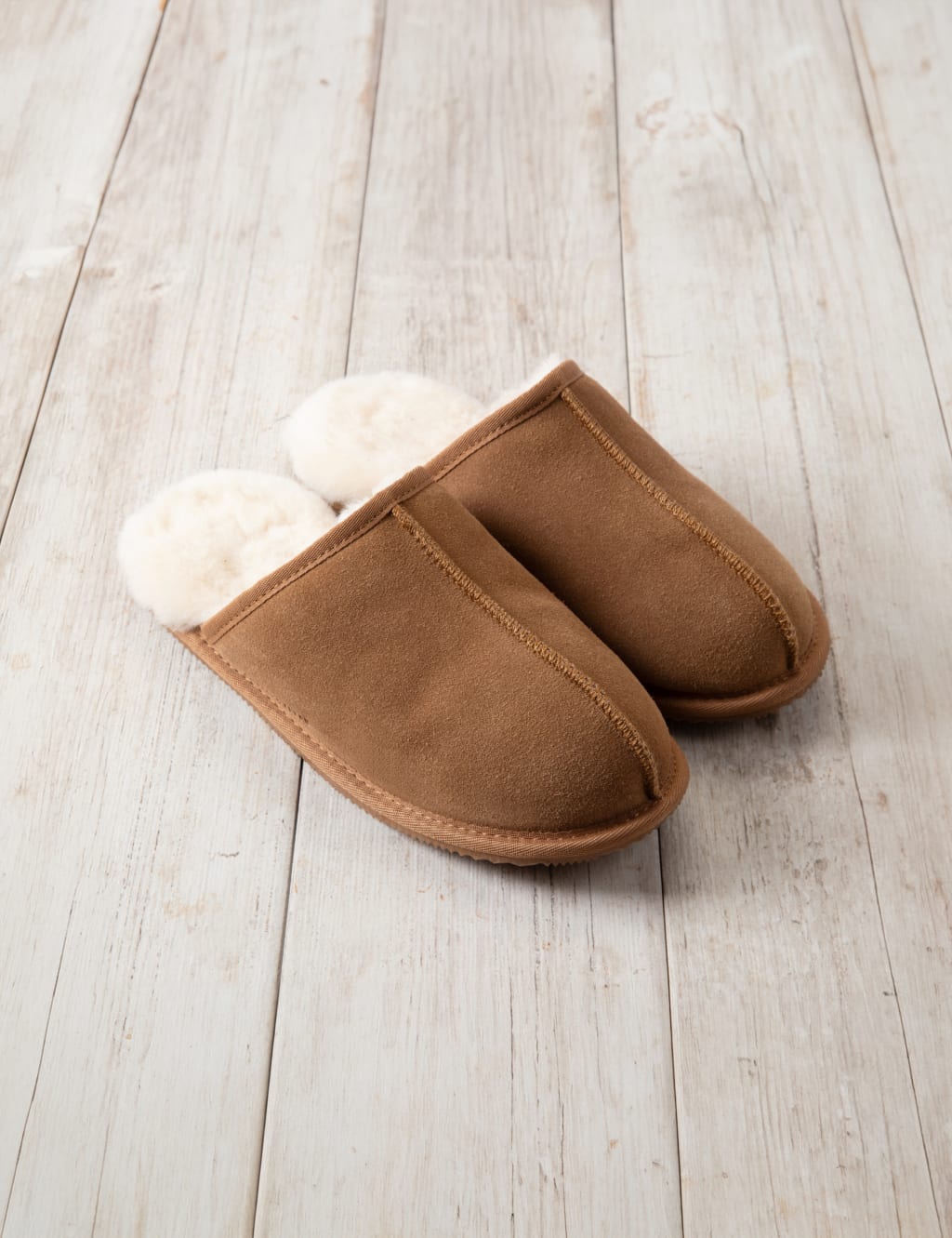 Suede Fleece Lined Mule Slippers 3 of 4