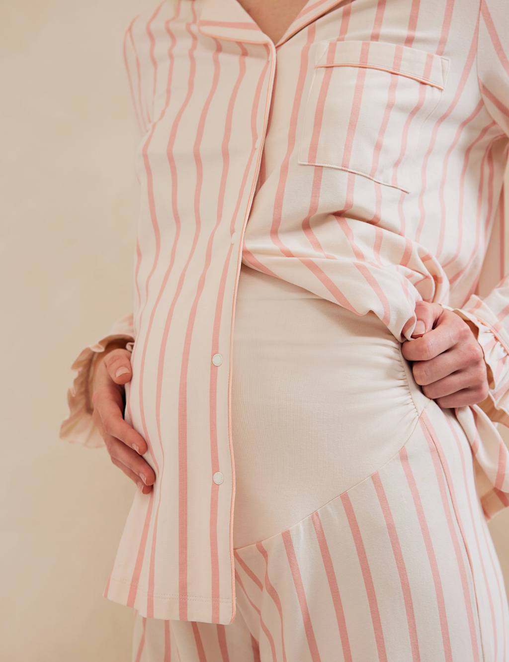 Maternity Cotton Rich Striped Pyjama Set 5 of 5