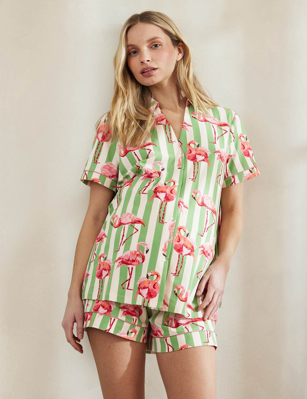 Maternity Cotton Rich Flamingo Shortie Set 2 of 5