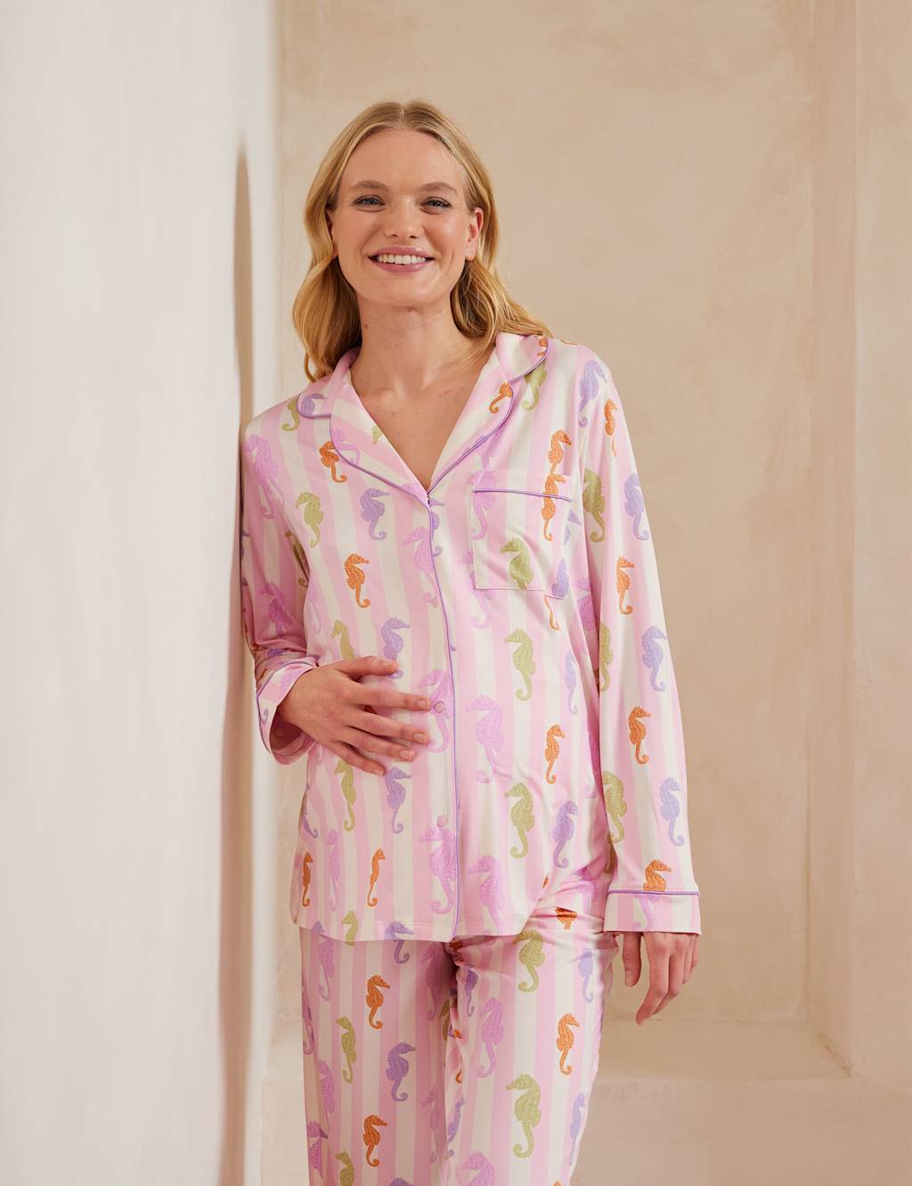 Maternity Jersey Seahorse Revere Pyjama Set 3 of 5