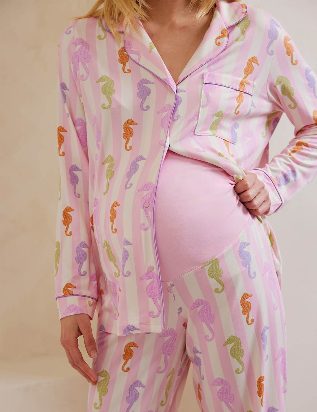 Maternity Jersey Seahorse Revere Pyjama Set 5 of 5