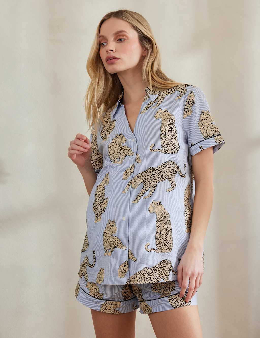 Maternity Pure Cotton Leopard Shortie Set 5 of 5