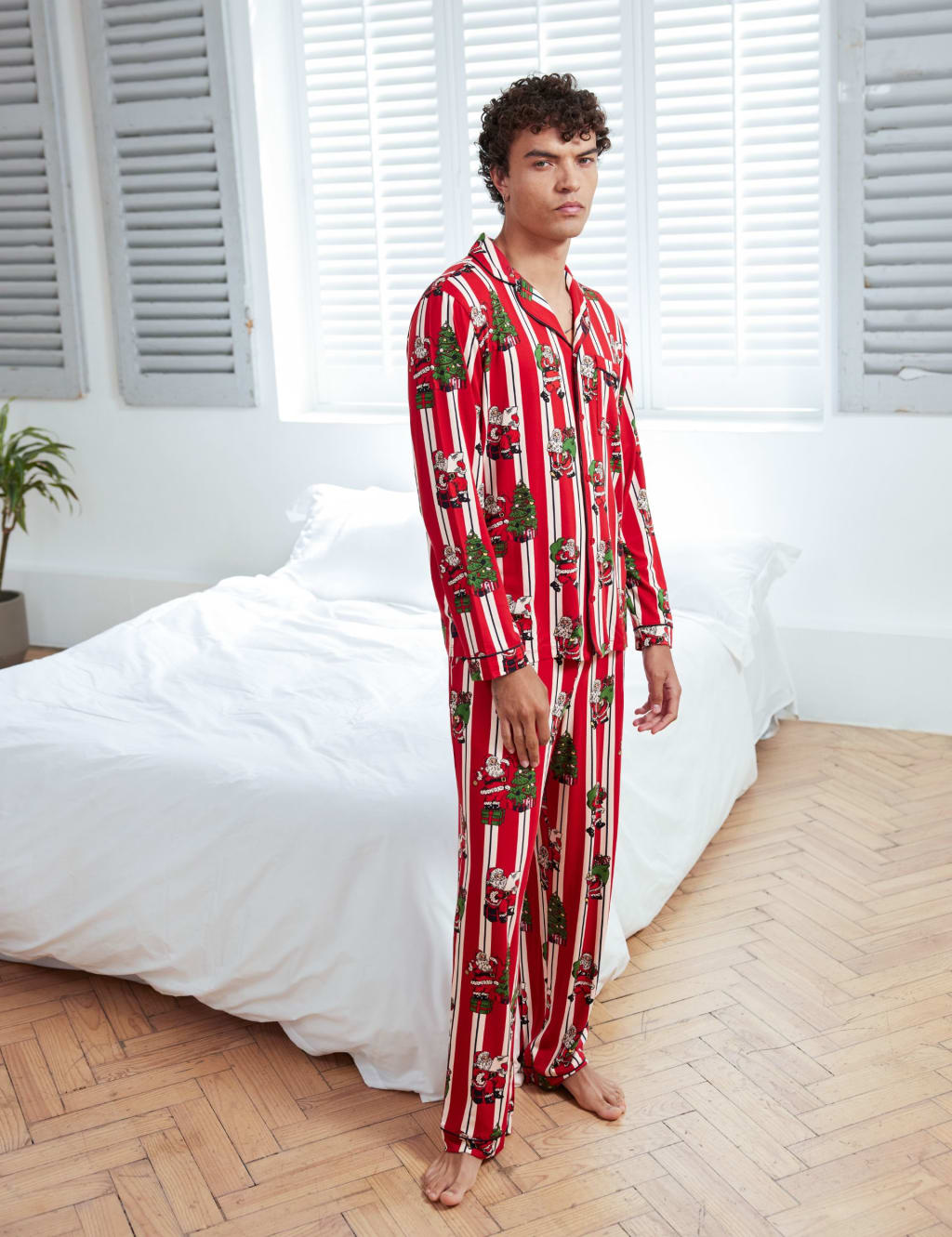 Candy cane christmas pyjamas top