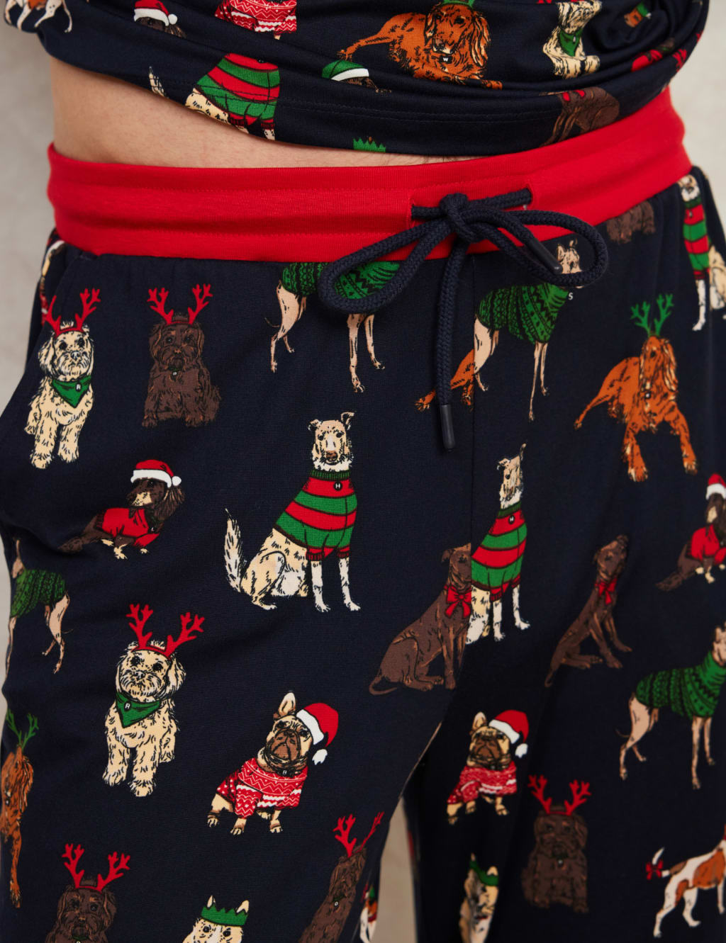 Men s Christmas Dogs Print Family Pyjama Set Chelsea Peers M S