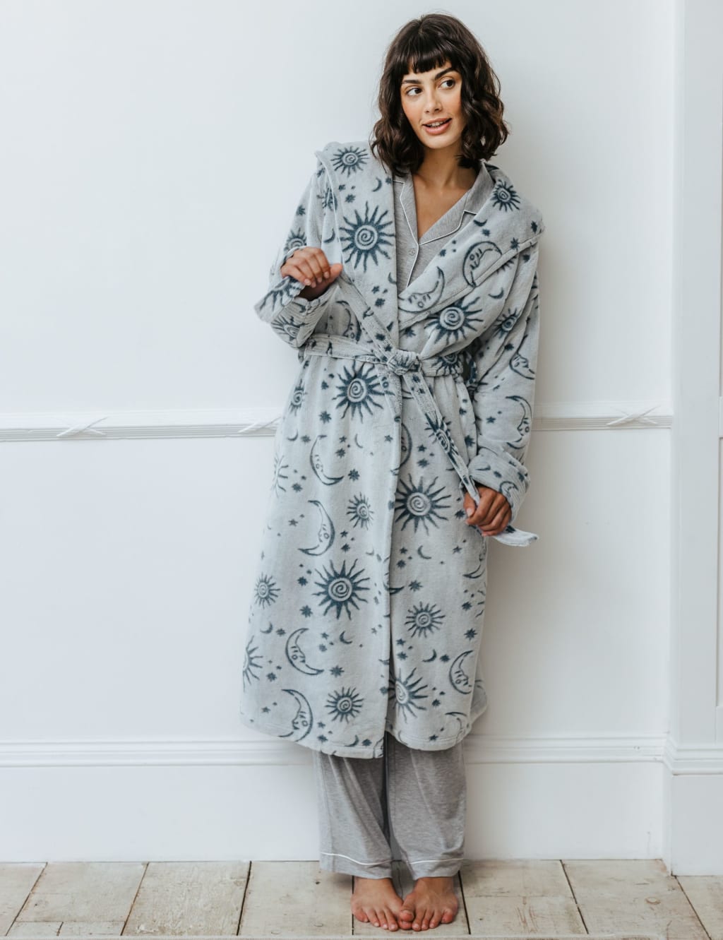 Fleece Celestial Print Dressing Gown