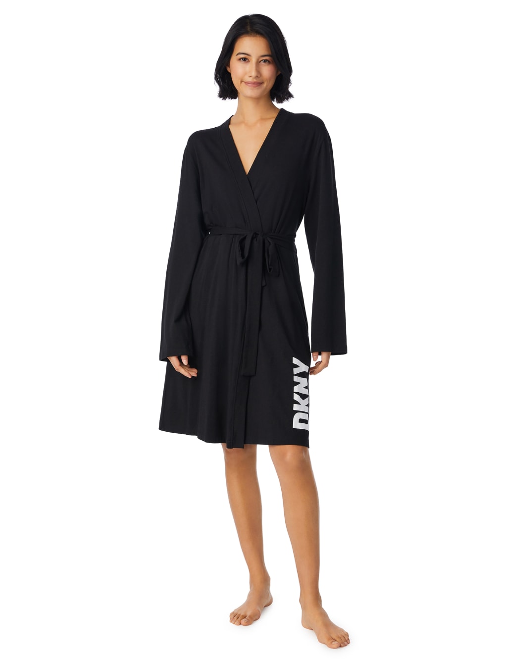 Jersey Logo Print Short Robe DKNY M S