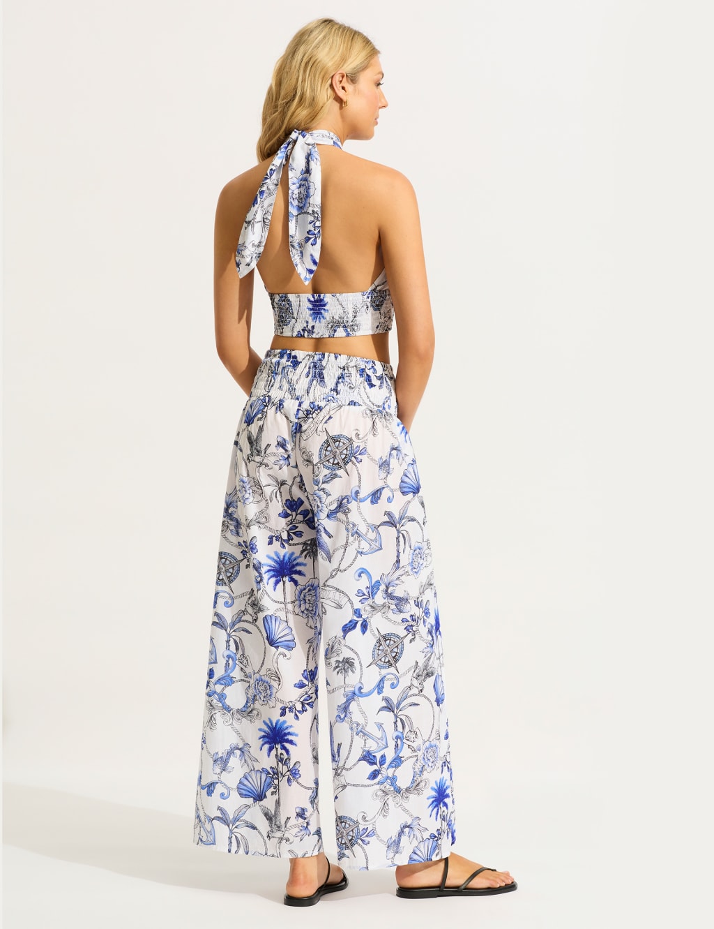 Pure Cotton Ahoy Halter Neck Crop Top 3 of 4