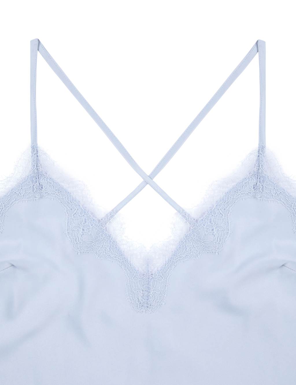Satin Lace Trim Shortie Set 2 of 3