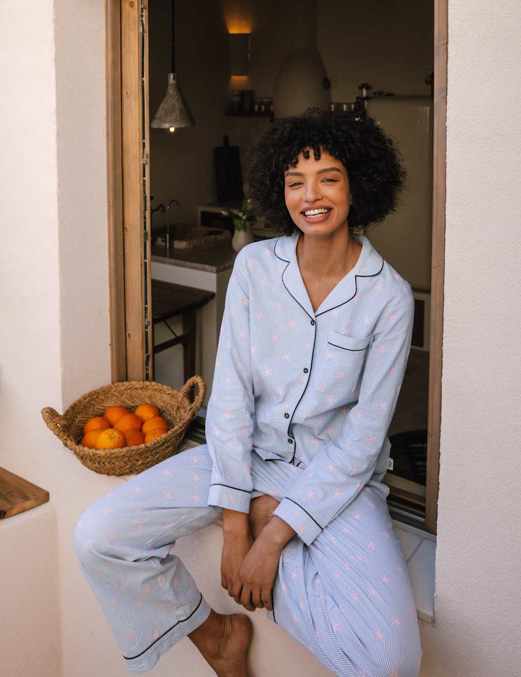 Pure Cotton Star Printed Pyjama Set 2 of 7