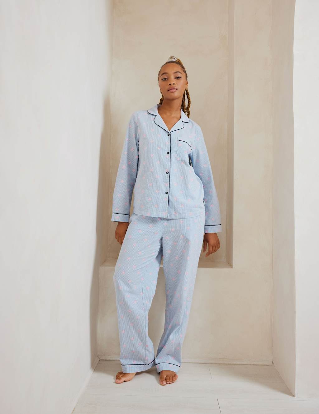 Pure Cotton Star Printed Pyjama Set 7 of 7