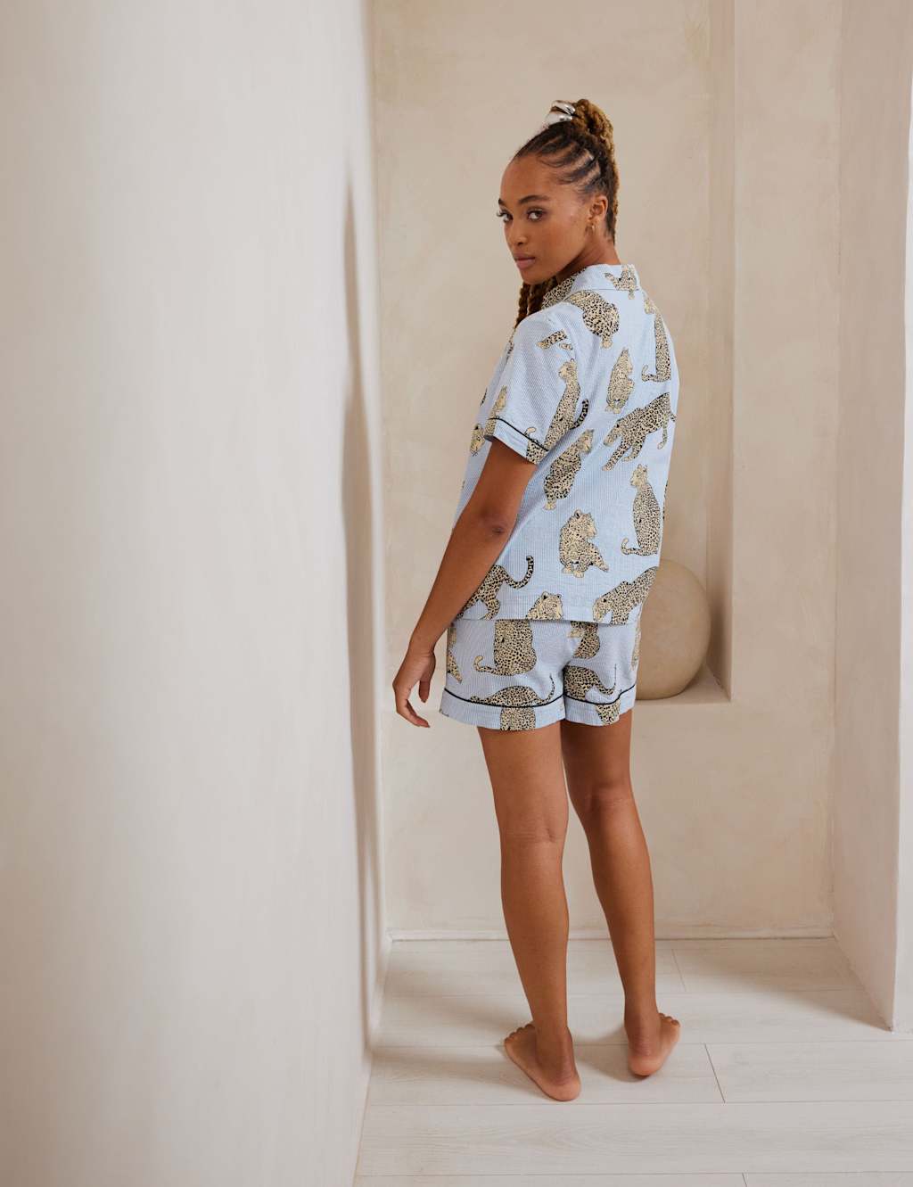 Pure Cotton Leopard Printed Pyjama Set 2 of 10