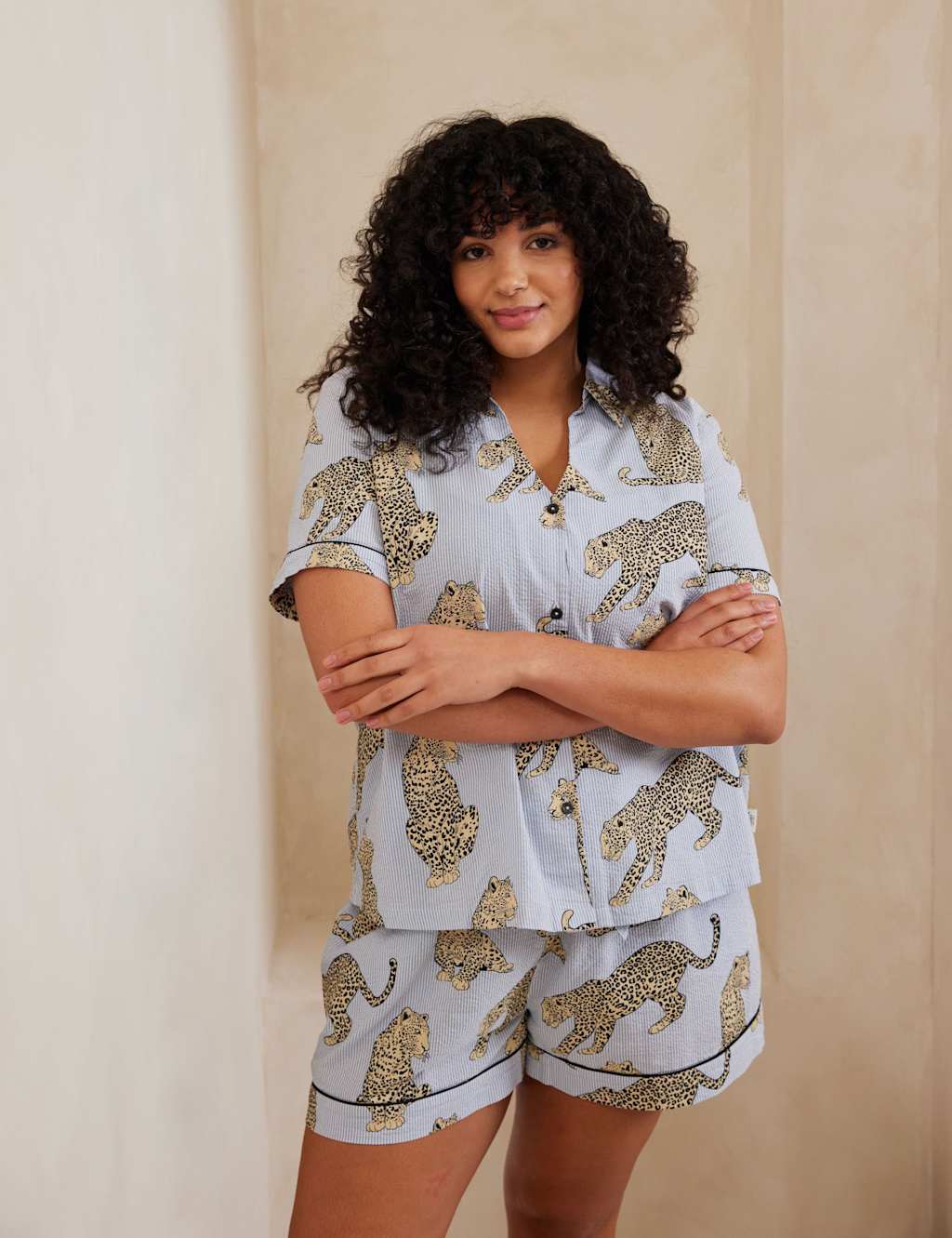 Pure Cotton Leopard Printed Pyjama Set 8 of 10