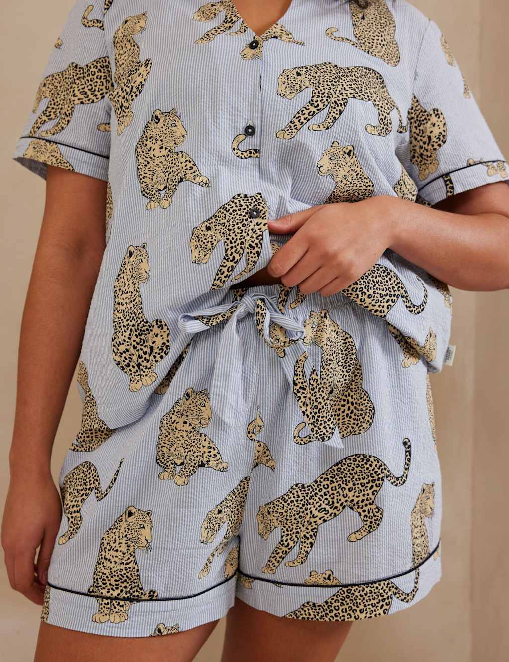 Pure Cotton Leopard Printed Pyjama Set 9 of 10