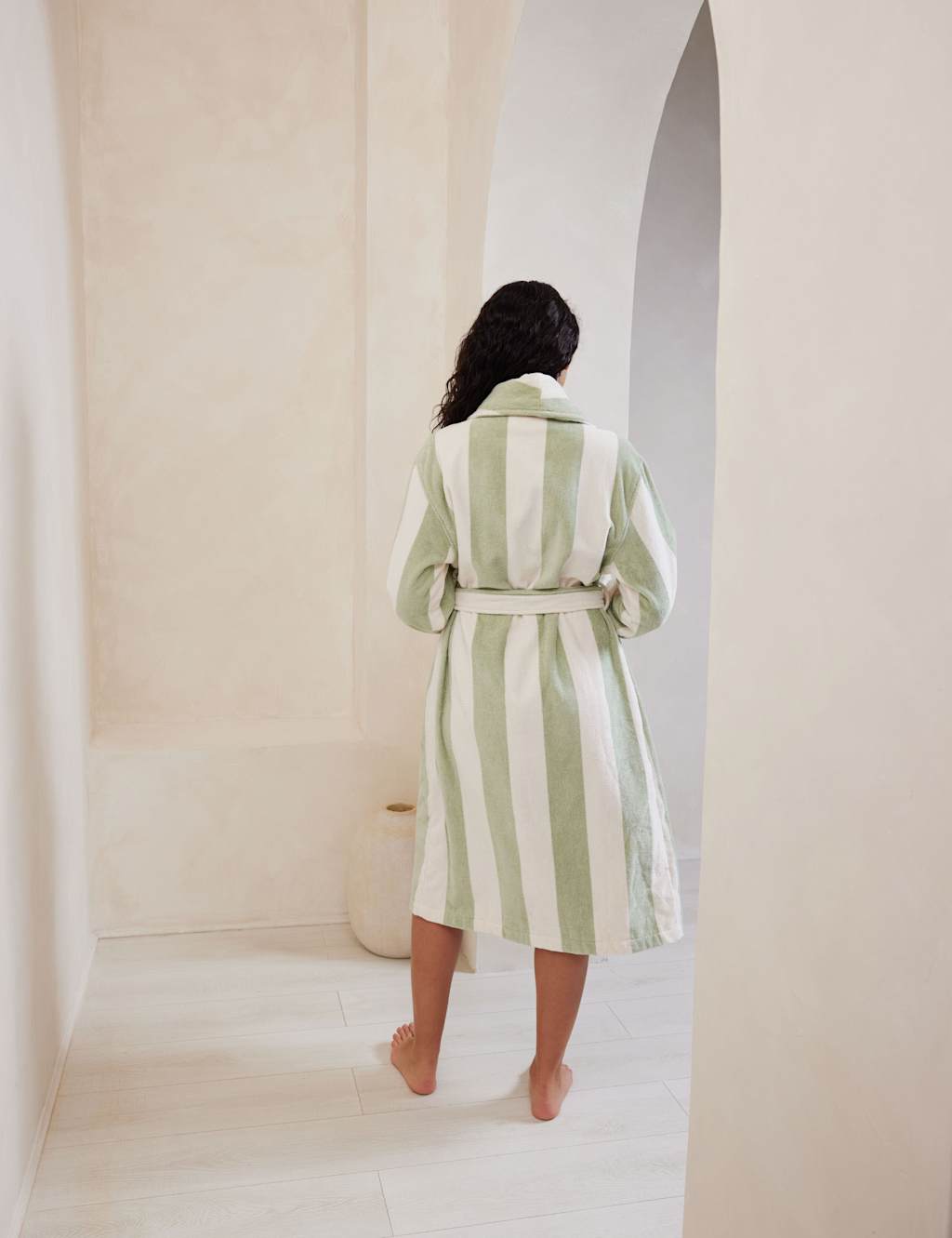Pure Cotton Striped Towelling Dressing Gowns 2 of 5