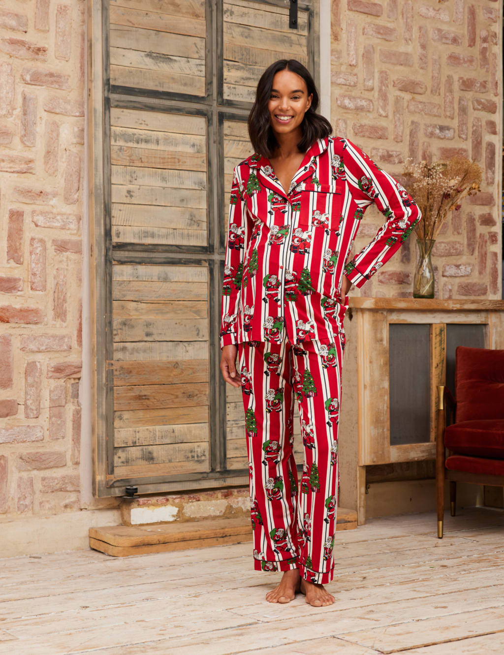 Striped Christmas Maternity Pyjama Set Chelsea Peers M S