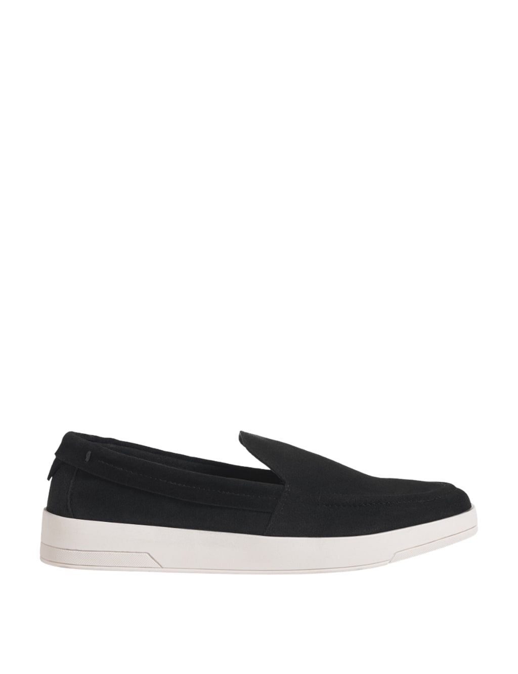 Black suede slip on loafers top