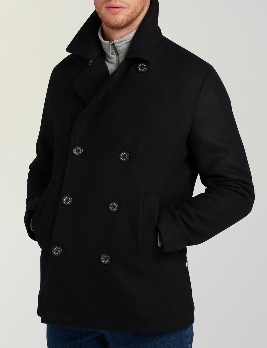 Wool Rich Peacoat Farah M S