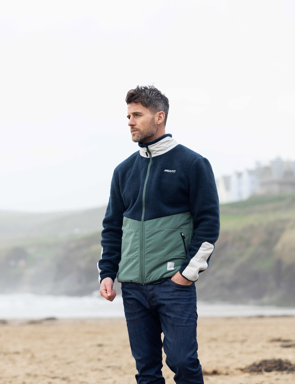 Color block fleece jacket new arrivals