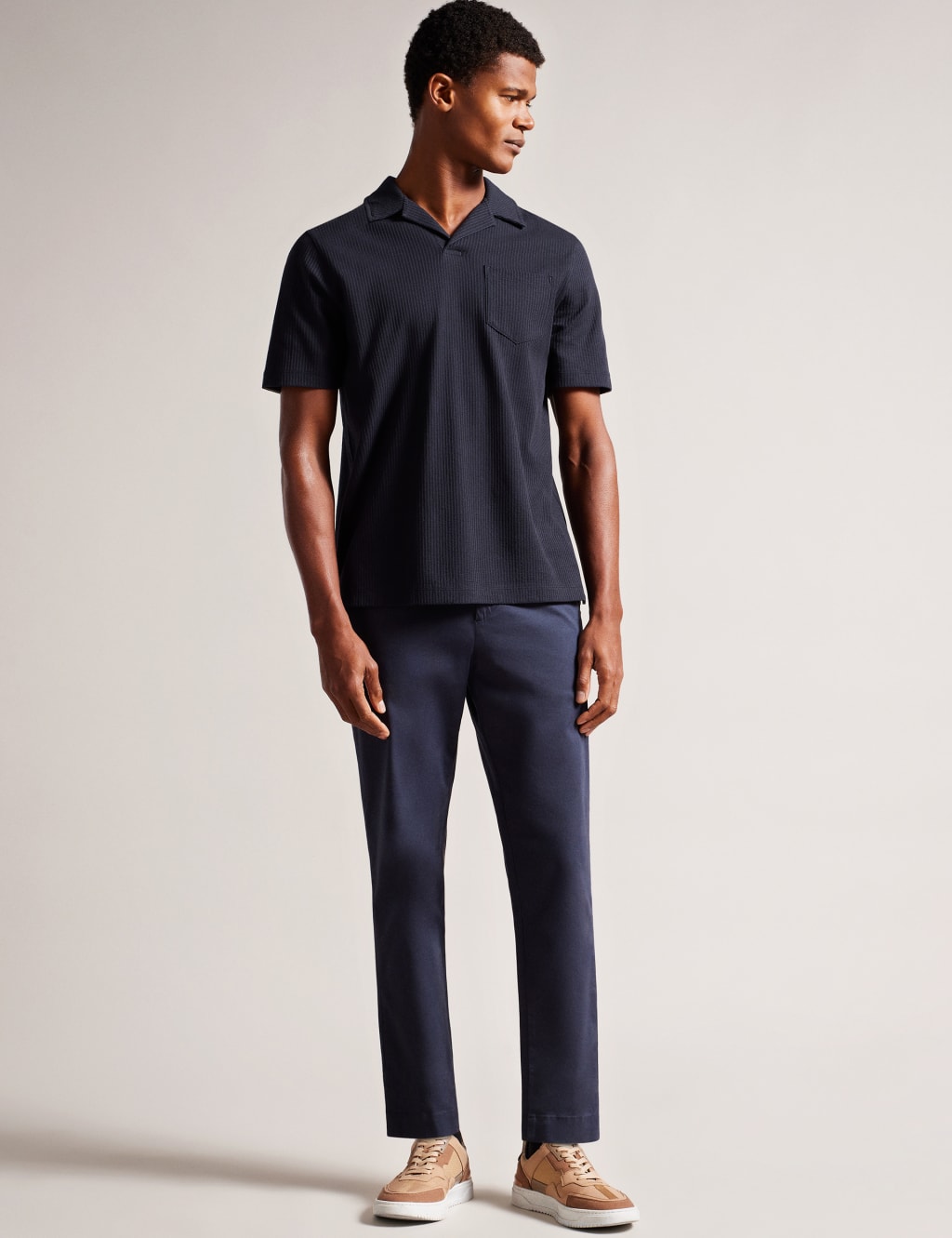 Pure Cotton Textured Polo Shirt 2 of 3