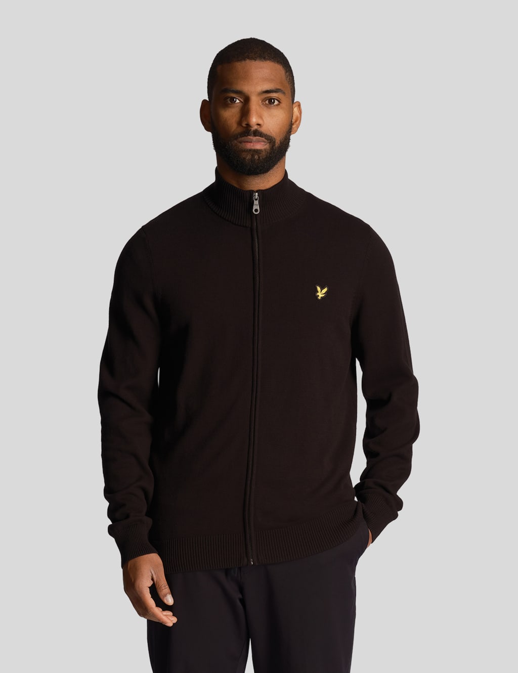 Lyle and scott funnel neck zip through sweatshirt store