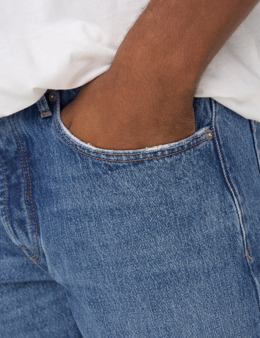 Straight Fit Pure Cotton 5 Pocket Jeans 5 of 7