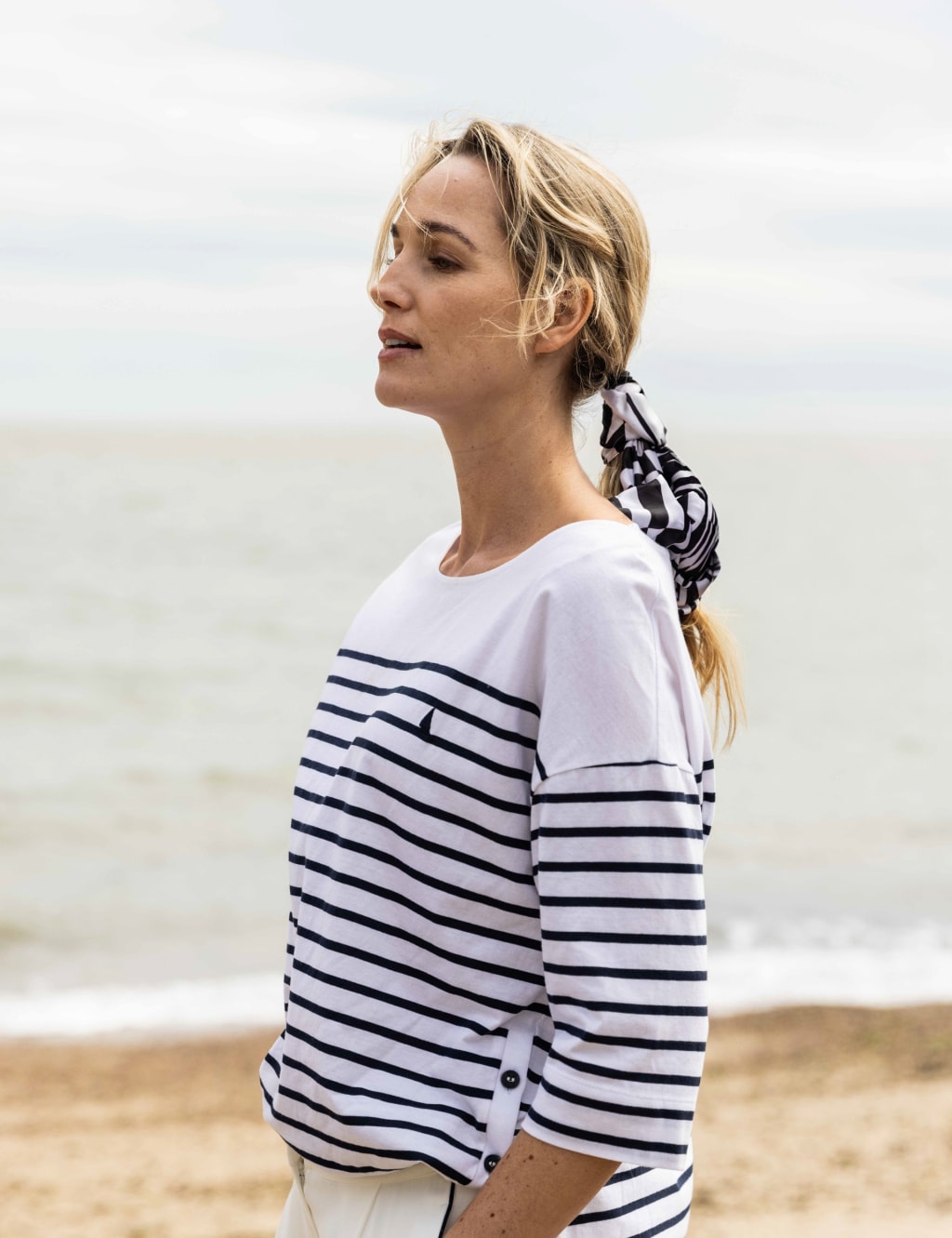 Falmouth Pure Cotton Striped T-Shirt 4 of 4
