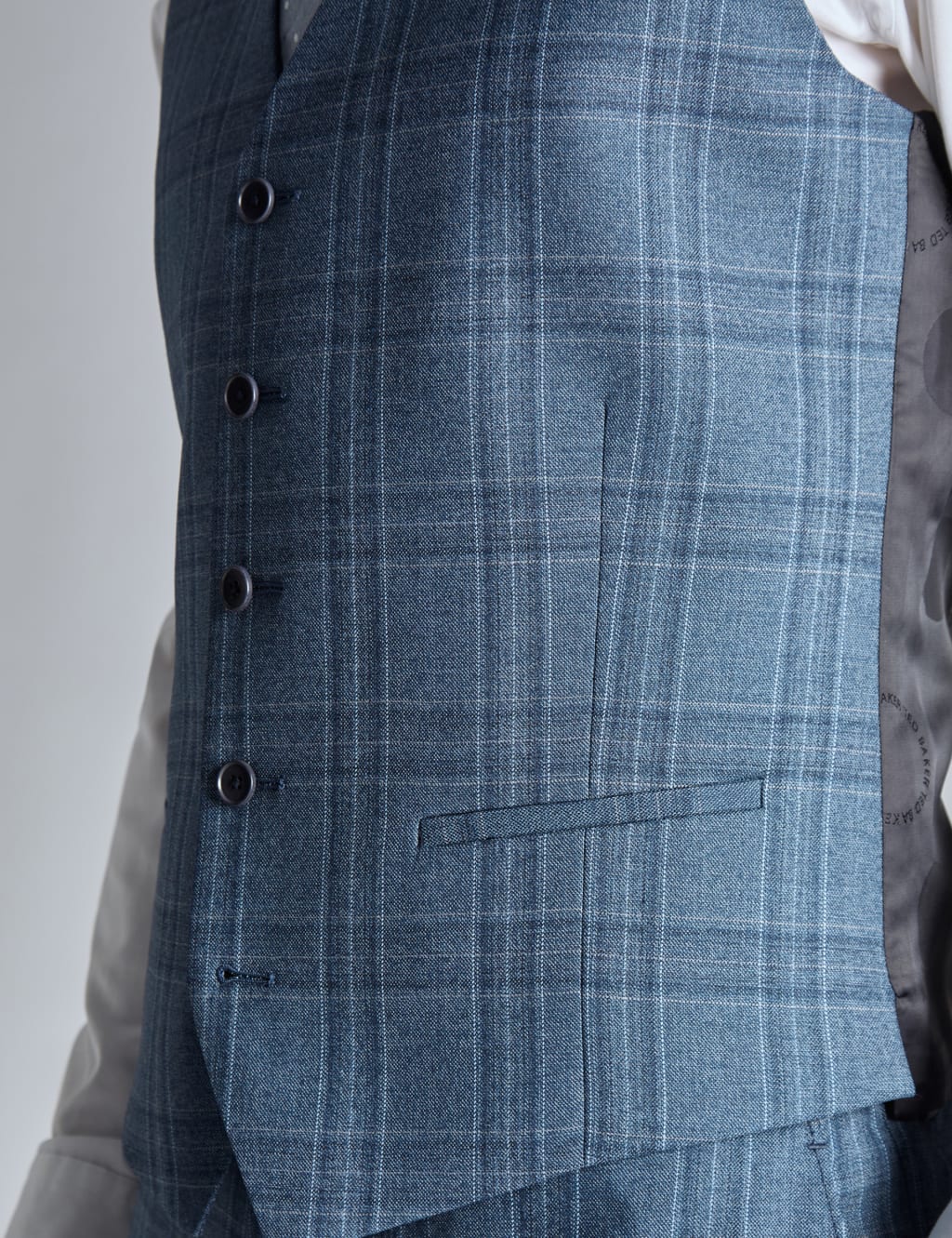 Slim Fit Wool Rich Check Waistcoat 4 of 5