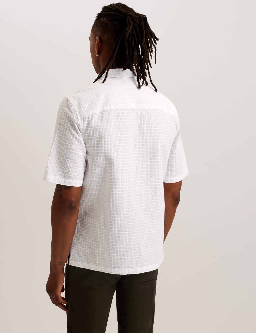 Pure Cotton Textured Check Oxford Shirt 3 of 3