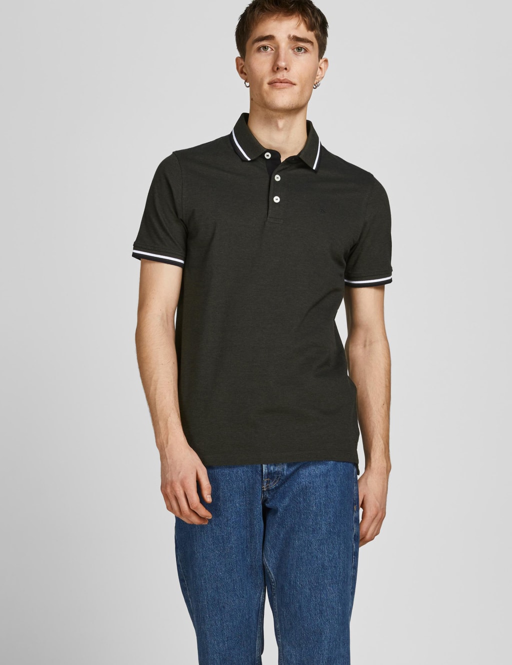 2pk Slim Fit Pure Cotton Tipped Polo Shirts 2 of 7