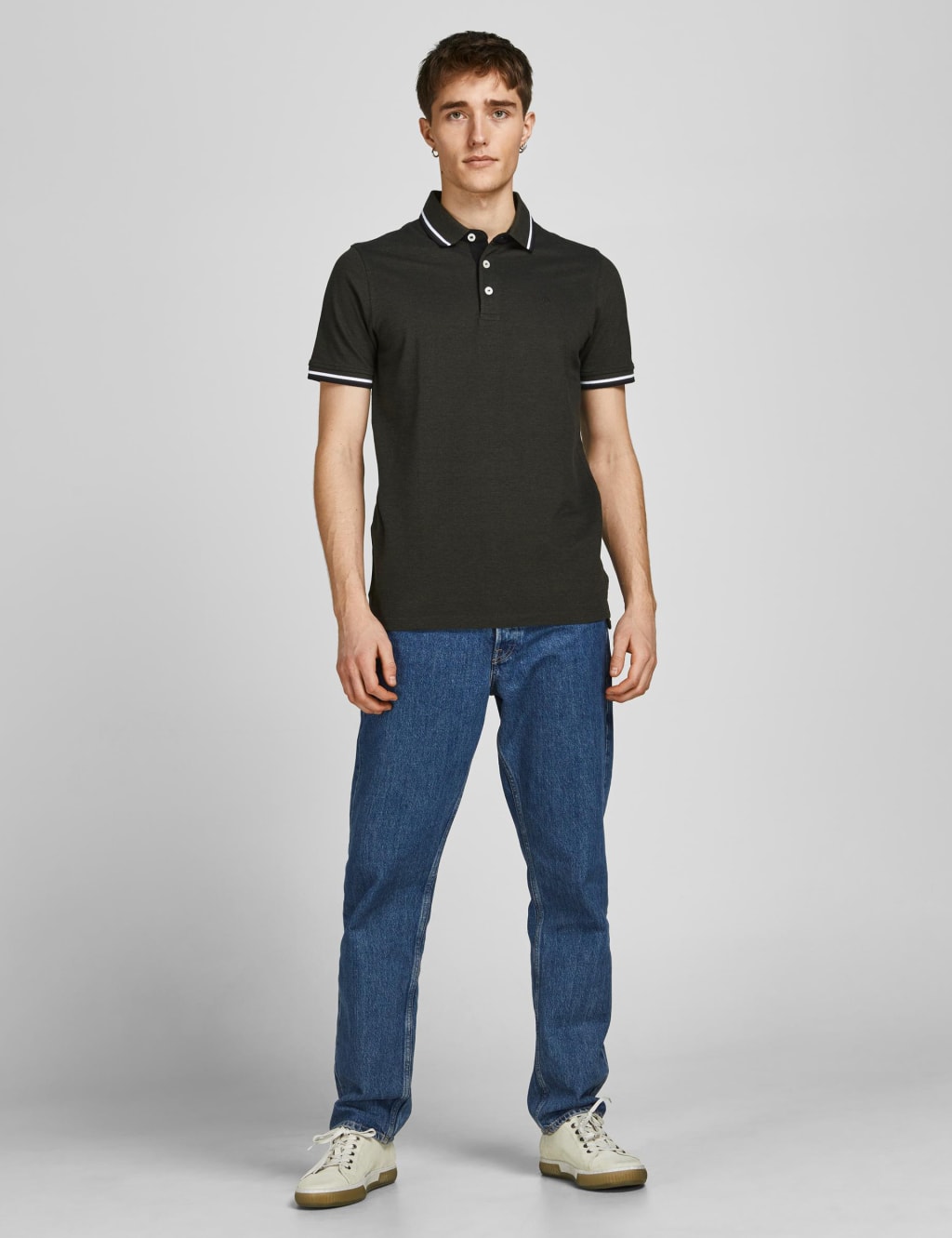2pk Slim Fit Pure Cotton Tipped Polo Shirts 3 of 7