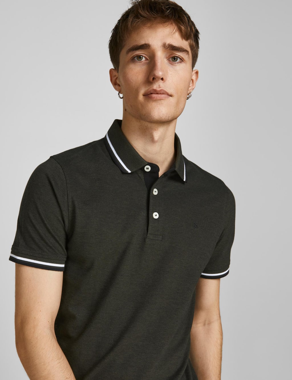 2pk Slim Fit Pure Cotton Tipped Polo Shirts 6 of 7