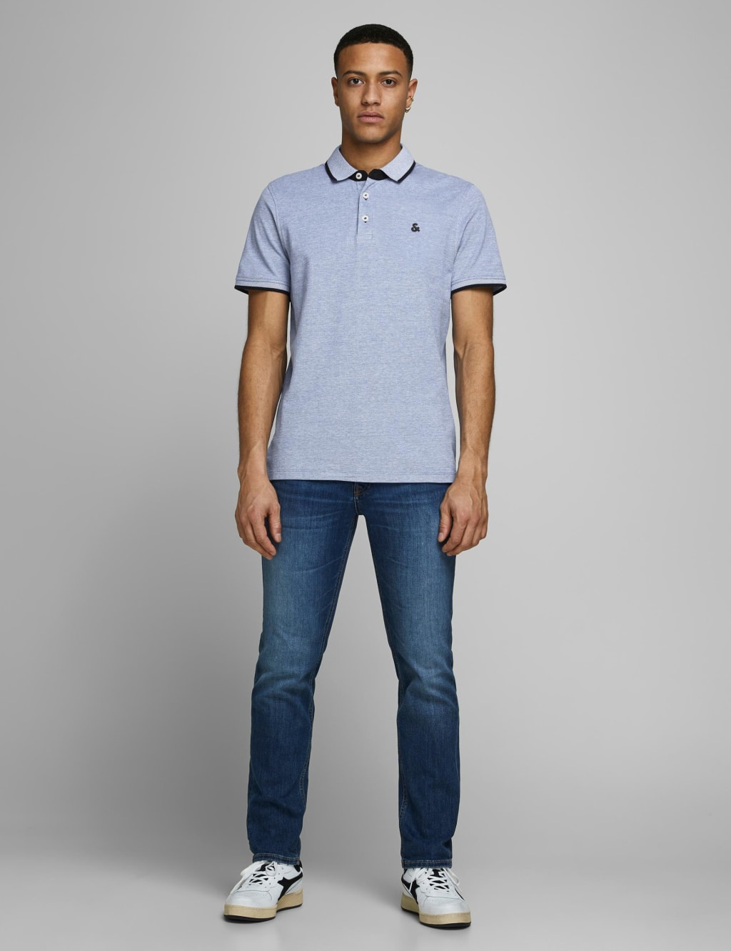 2pk Slim Fit Pure Cotton Tipped Polo Shirts 2 of 6