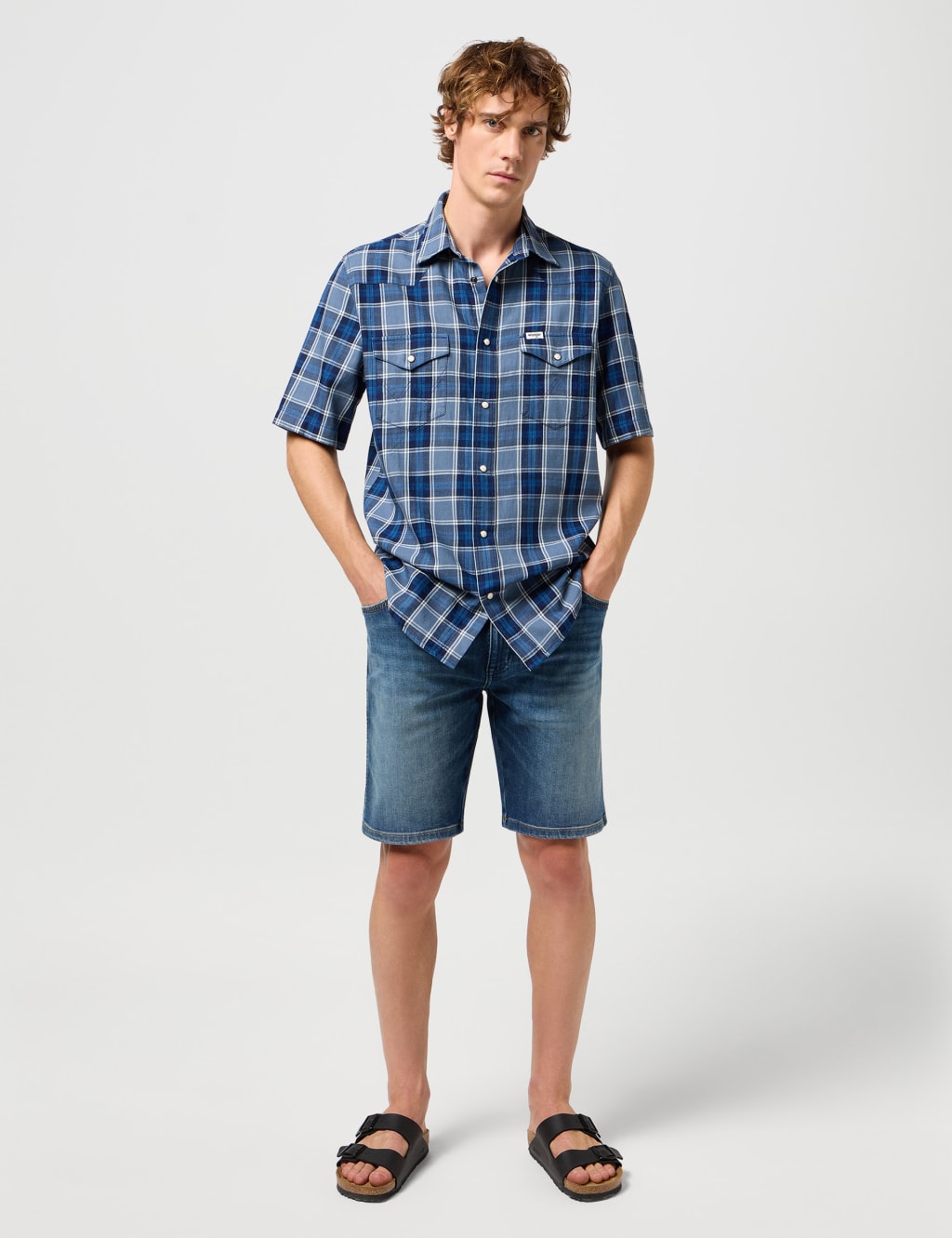 Denim cotton shorts clearance