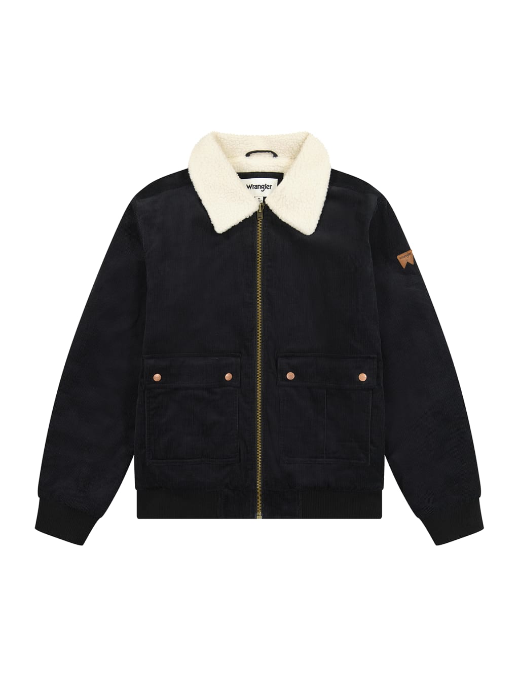 Cord Textured Collared Aviator Jacket