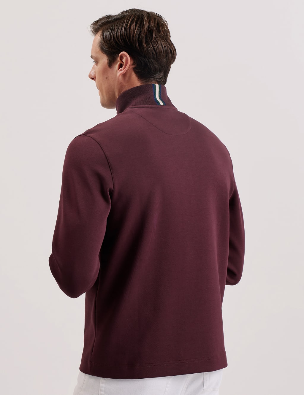 Cotton Rich Funnel Neck Half Zip Top 3 of 3