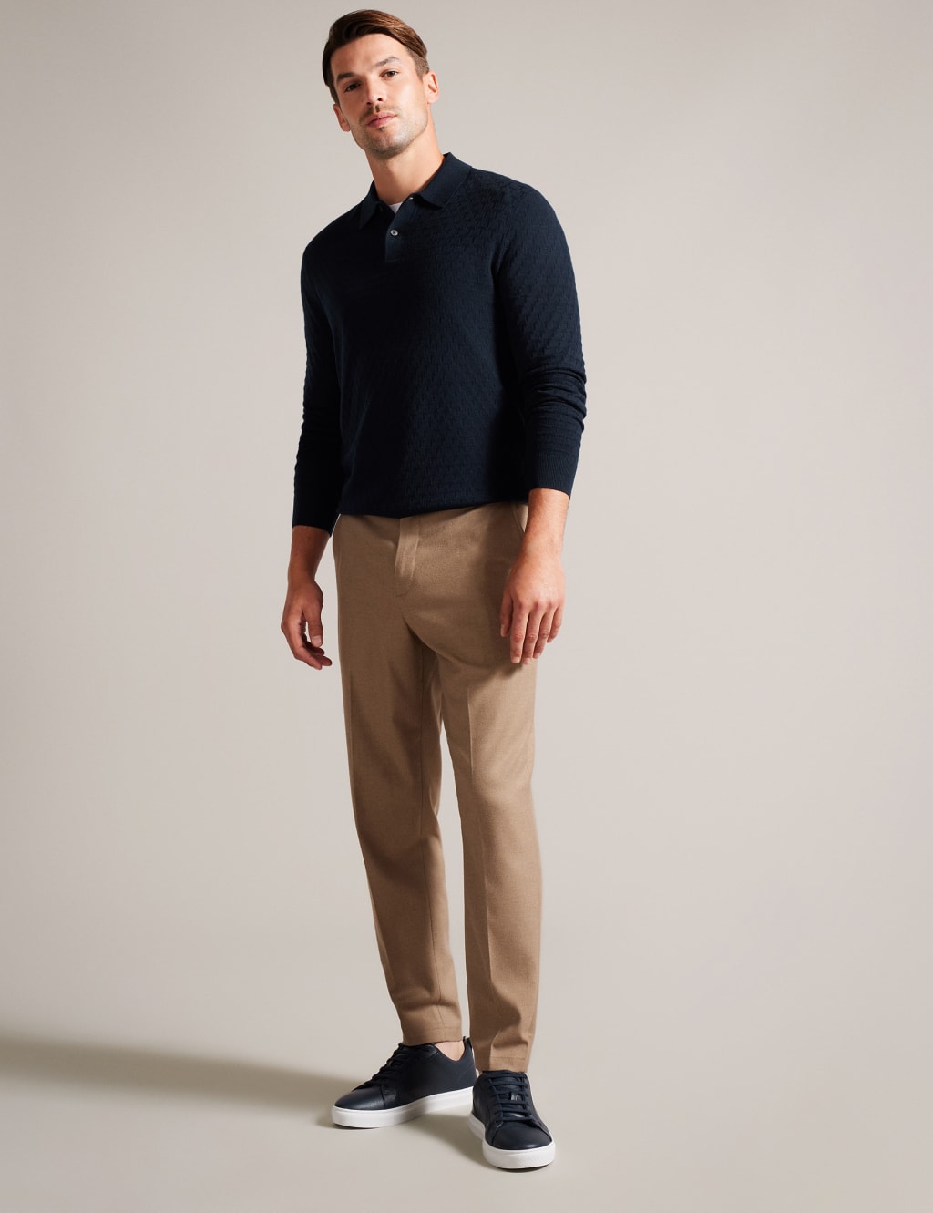 Textured Knitted Polo Shirt with Wool 3 of 7