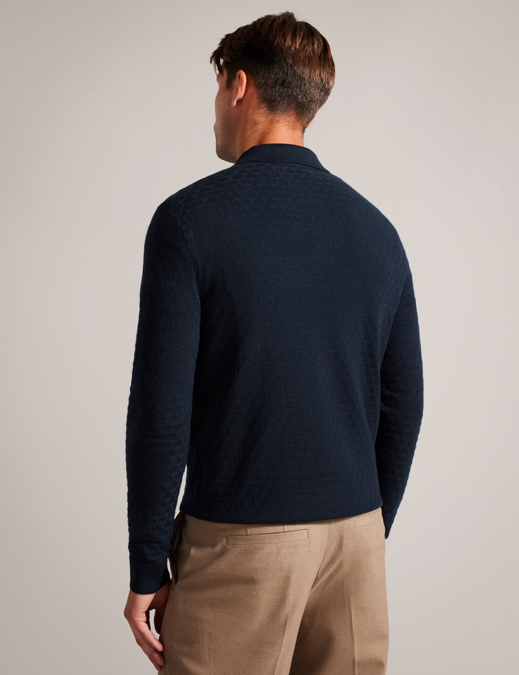 Textured Knitted Polo Shirt with Wool 4 of 7