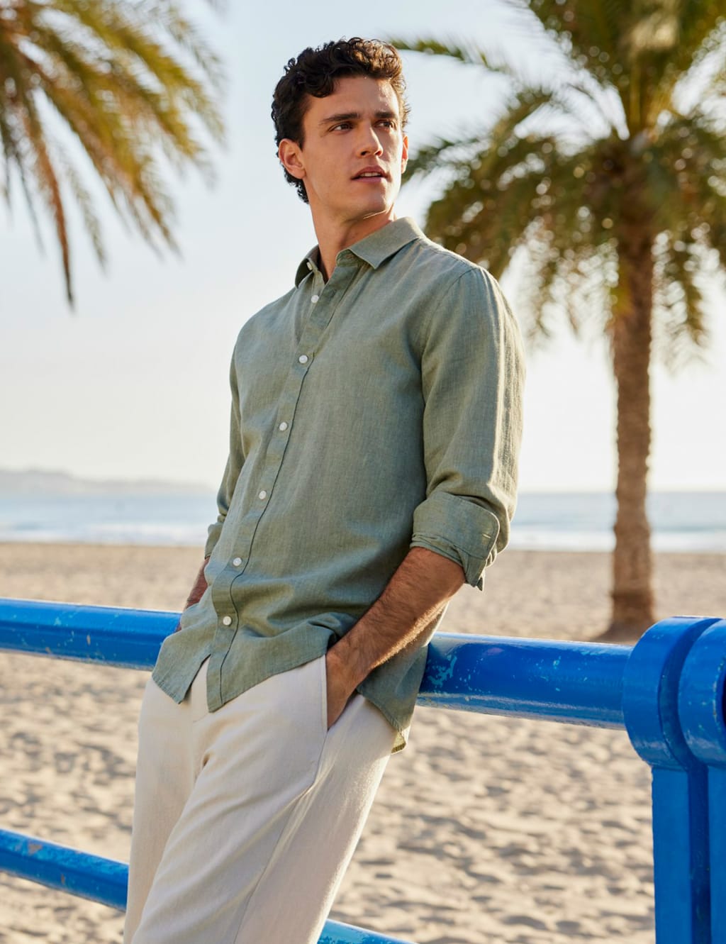 Cotton Linen Blend Slim Fit Shirt 7 of 9