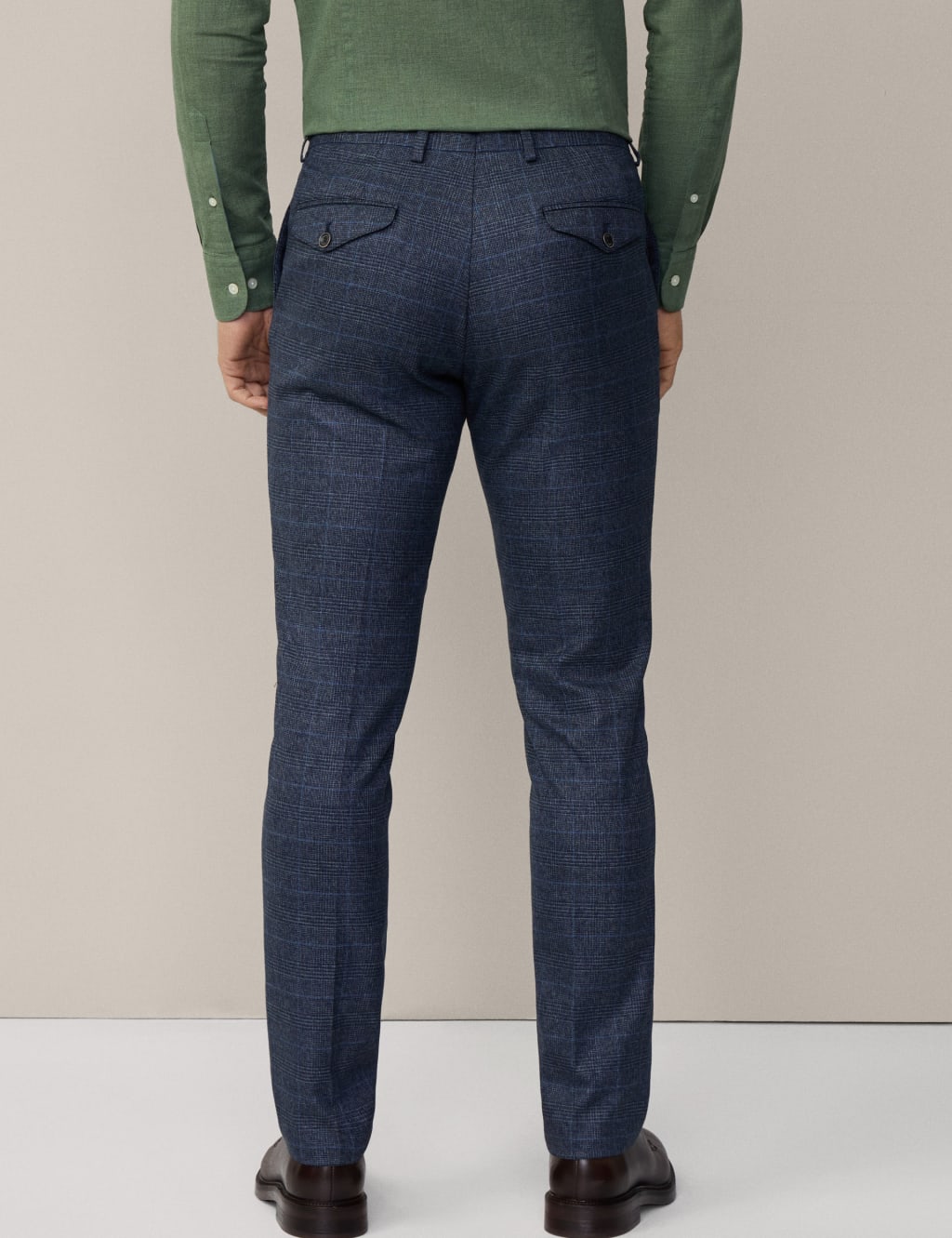 Slim Fit Pure Cotton Checked Trousers 3 of 6